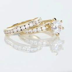 Bague Double Jeu Plaqué Or Jaune Oxyde De Zirconium -Bijouterie Pas Chère FQDFJZW266 view3