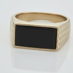 Chevalière Plaqué Hadrien Onyx -Bijouterie Pas Chère FQHHJNN116 view3