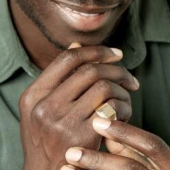 Chevalière Lionel Plaqué Or Jaune -Bijouterie Pas Chère FQHHJW0128 model1