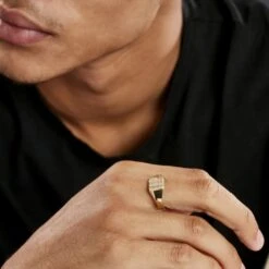 Chevalière Henry Plaque Or Jaune -Bijouterie Pas Chère FQHHJW0131 model0