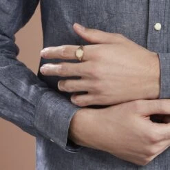 Chevalière Plaqué Or Jaune Hadrian -Bijouterie Pas Chère FQHHJW0157 model0