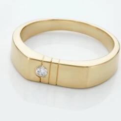 Chevalière Plaqué Or Jaune Alec Oxyde De Zirconium -Bijouterie Pas Chère FQHHJZW104 view3