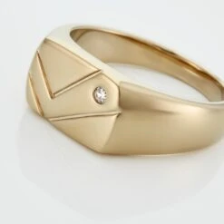 Chevalière Plaqué Or Jaune Gyorgy Oxyde De Zirconium -Bijouterie Pas Chère FQHHJZW114 view3