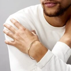 Bracelet Identité Plaqué Or Jaune Bixente -Bijouterie Pas Chère FQIHJW0158 model0