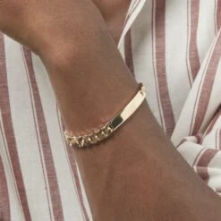 Bracelet Identité Clement Plaqué Or Jaune 9 Bracelet Identité Clement Plaqué Or Jaune -Bijouterie Pas Chère FQIMJW0109 model1