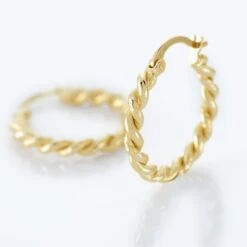 Créoles Plaqué Or Jaune Isaiah -Bijouterie Pas Chère FQOFJW0631 view2