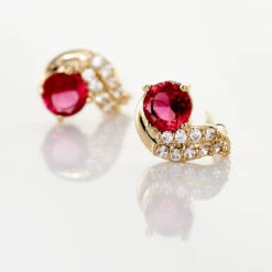 Boucles D'oreilles Puces Tyana Plaqué Or Jaune Oxyde De Zirconium -Bijouterie Pas Chère FQOFJXR007 view2