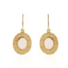 Boucles D'oreilles Pendantes Linna Plaqué Or Jaune Pierre De Lune