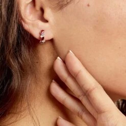 Créoles Muire Plaqué Or Jaune Oxyde De Zirconium -Bijouterie Pas Chère FQOFJZA002 model1