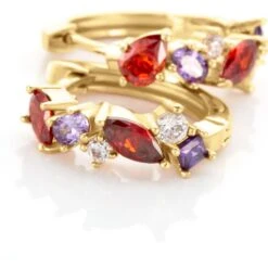 Créoles Muire Plaqué Or Jaune Oxyde De Zirconium -Bijouterie Pas Chère FQOFJZA002 view3