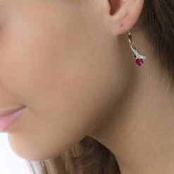 Boucles D'oreilles Pendantes Dyanah Plaque Or Jaune Oxyde De Zirconium -Bijouterie Pas Chère FQOFJZD113 model0