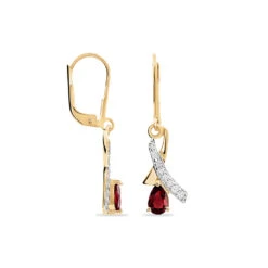 Boucles D'oreilles Pendantes Dyanah Plaque Or Jaune Oxyde De Zirconium -Bijouterie Pas Chère FQOFJZD113 view1