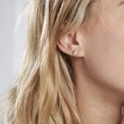 Boucles D'oreilles Puces Abelinia Plaqué Or Jaune Oxyde De Zirconium -Bijouterie Pas Chère FQOFJZW148 model0