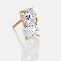 Boucles D'oreilles Puces Plaqué Or Ngonde Oxydes De Zirconium -Bijouterie Pas Chère FQOFJZW549 view2