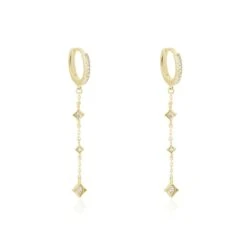 Créoles Linheave Plaqué Or Jaune Oxyde De Zirconium