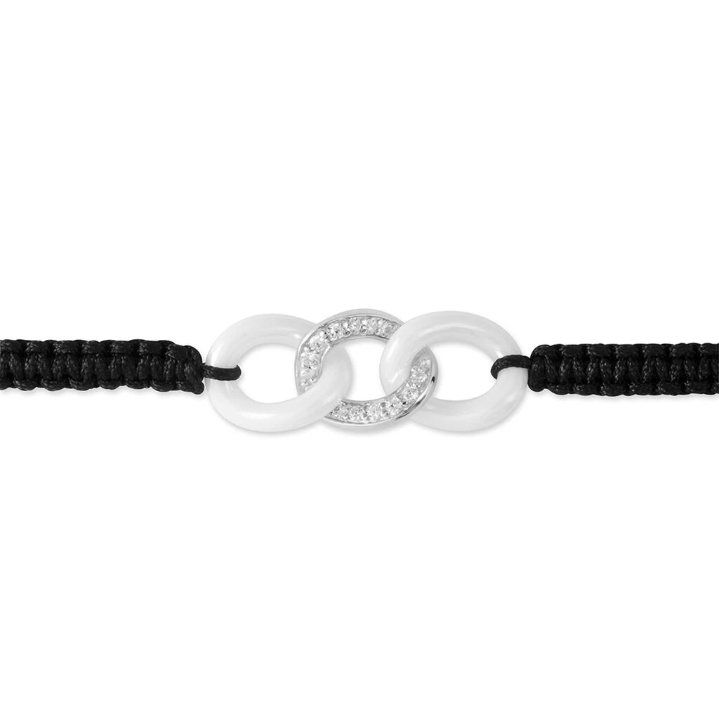 Bracelet Link Argent Blanc Oxyde De Zirconium Et Céramique 2 Bracelet Link Argent Blanc Oxyde De Zirconium Et Céramique – Image 2
