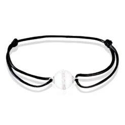 Bracelet Nina Cera Argent Blanc Céramique Et Strass