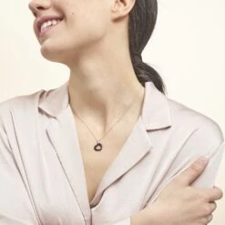 Collier Elodie Argent Blanc Oxyde De Zirconium Et Céramique -Bijouterie Pas Chère MACFBXN157 model0