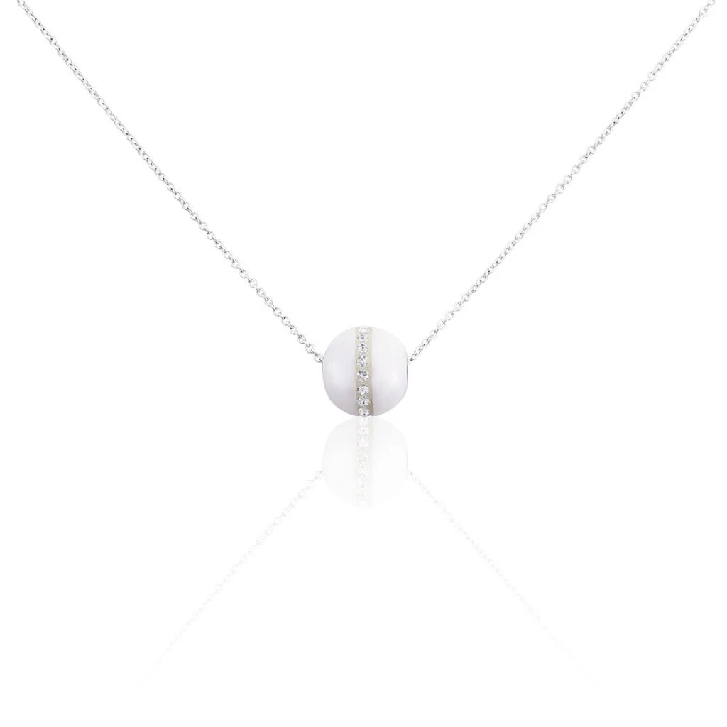Collier Nina Cera Argent Blanc Strass Et Céramique 1 Collier Nina Cera Argent Blanc Strass Et Céramique