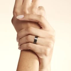 Bague Ceramik Design Argent Blanc Oxyde De Zirconium Et Céramique -Bijouterie Pas Chère MADFBXN028 model0