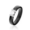 Bague Solitaire Ceramik Design Argent Oxyde De Zirconium Et Céramique