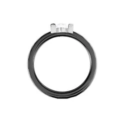 Bague Solitaire Ceramik Design Argent Oxyde De Zirconium Et Céramique -Bijouterie Pas Chère MADFBXN132 view2