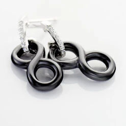 Boucles D'oreilles Pendantes Celinia Argent Blanc Céramique Et Oxyde -Bijouterie Pas Chère MAOFBXN071 view2