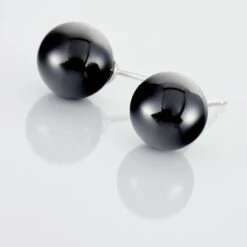 Boucles D'oreilles Puces Orbe Argent Blanc Céramique -Bijouterie Pas Chère MAOFBXN081 view2