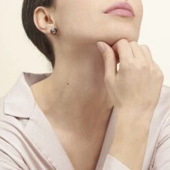 Boucles D'oreilles Puces Nolwen Argent Céramique Oxyde De Zirconium -Bijouterie Pas Chère MAOFBXN132 model0