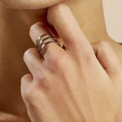 Bague Ajustable Adel Acier Blanc -Bijouterie Pas Chère MIDFBW0304 model1