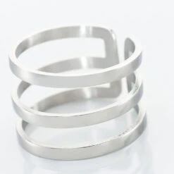 Bague Ajustable Adel Acier Blanc -Bijouterie Pas Chère MIDFBW0304 view3