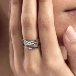 Bague Ajustable Abram Acier Blanc -Bijouterie Pas Chère MIDFBW0308 model1