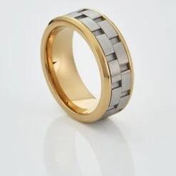 Bague Jourdan Oahu Acier Blanc Et Jaune -Bijouterie Pas Chère MIDH2W0169 view3